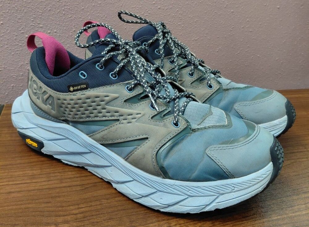 Hoka One One Anacampa Vibram GTX Women's Low Hiking Sneakers Gray/Blue Plz Read!